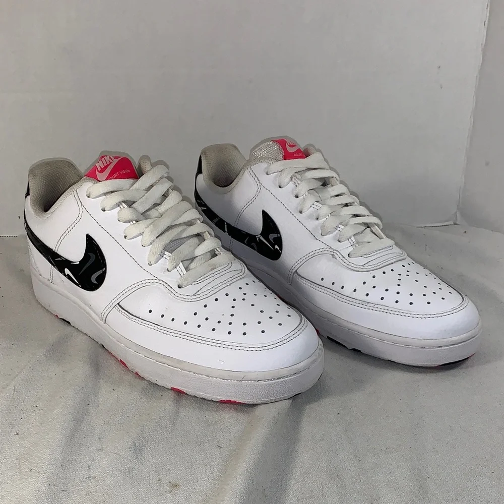 Nike Men’s Court Vision Low ‘White Multi Swoosh’ White/Black/Pink Sneakers